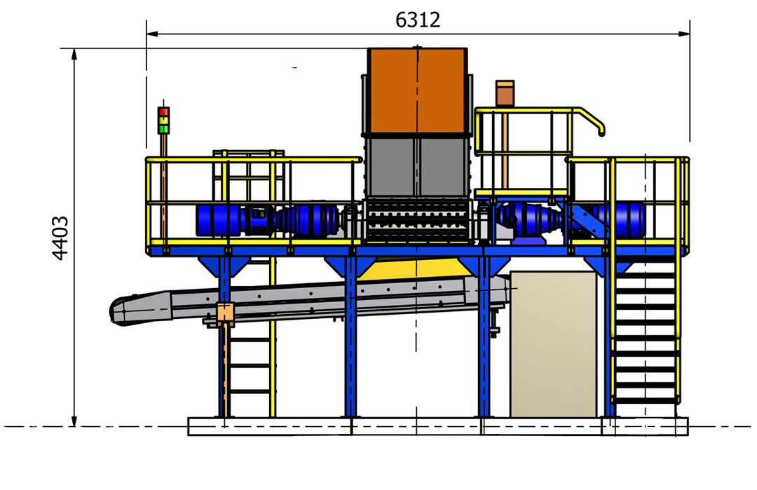 Vista triturador modular